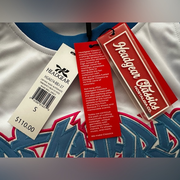 NWT Dwayne Wade Alternate Pink/White HS Jersey Size Small Headgear Classics - Picture 5 of 6